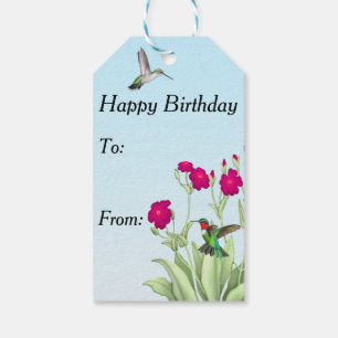 Etiqueta Para Presente Tag Throated do presente do casal do colibri do