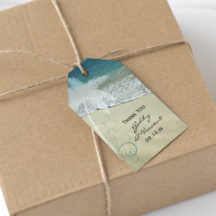 Etiqueta Para Presente Tag tropical do favor do casamento de praia