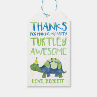 Etiqueta Para Presente Tags de Favor do Partido Turtle | Aniversário de T