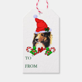 Etiqueta Para Presente Tags de presentes de Natal do Shetland Sheepdog