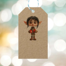 Tags de presentes do Elf Kraft de Natal Surpreso