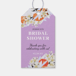 Etiqueta Para Presente Tangerina Citrus Blooming Branoming Wreath Floral