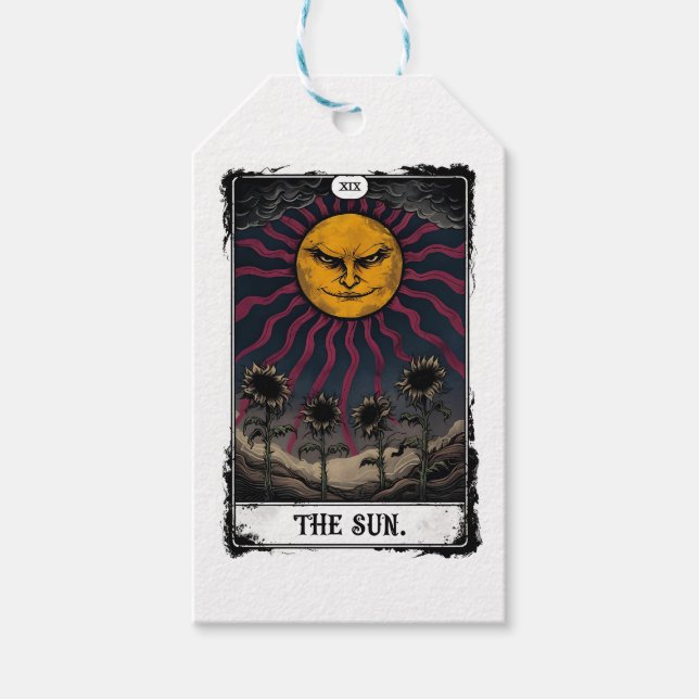 Etiqueta Para Presente Tarot do Sol Gótico (Frente)