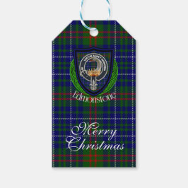 Etiqueta Para Presente Tartan e Brasão do Clã Escocês Edmonstone