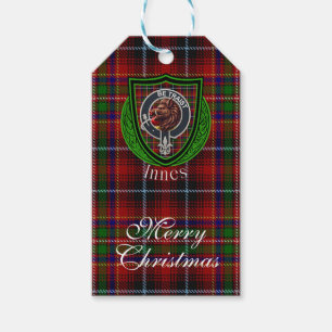 Etiqueta Para Presente Tartan e Brasão do Clã Escocês Innes