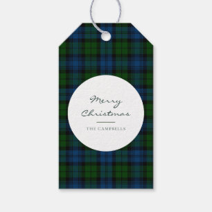 Etiqueta Para Presente Tartan Militar de Campbell, Script Russo xadrez