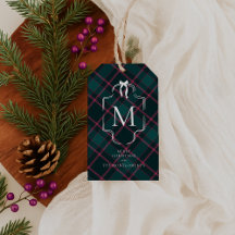 Tartan Verde e Rosa | Natal com Monograma Personal