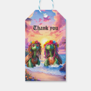 Etiqueta Para Presente Tartarugas Reggae – Vibrações da Ilha para Sempre.