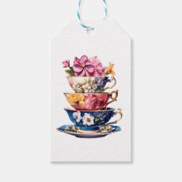 Etiqueta Para Presente Tea Time in Bloom Bridal Shower Gift Tags