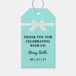 Etiqueta Para Presente Teal Baby & Co. Baby Shower Thank You 