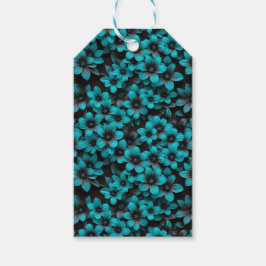 Etiqueta Para Presente Teal Floral Gift Tags