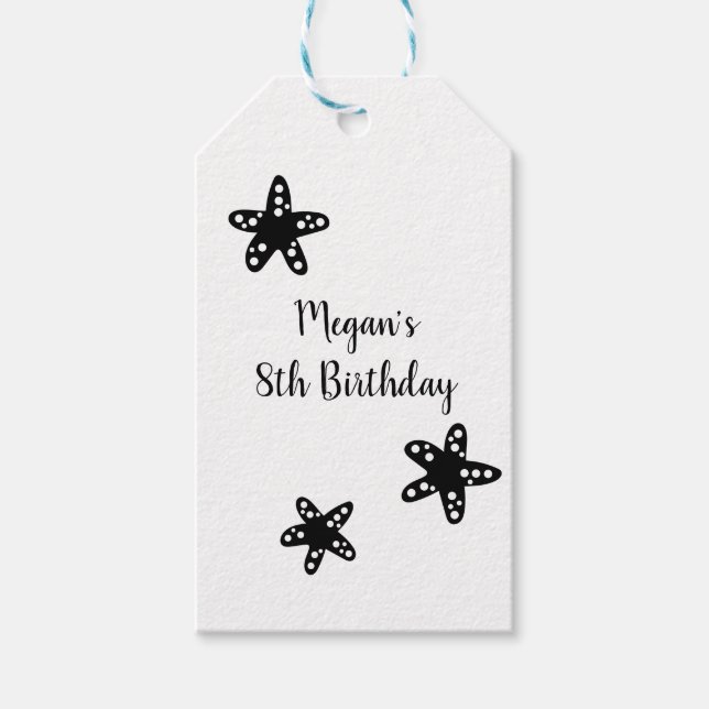 Etiqueta Para Presente Teal Mermaid Party (Frente)