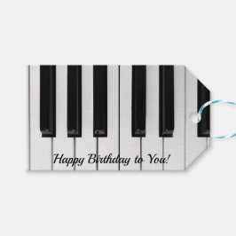 Etiqueta Para Presente Teclas de piano de aniversário feliz