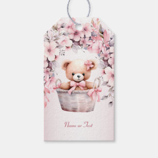 Etiqueta Para Presente Teddy Bear Baby Girl Flowant