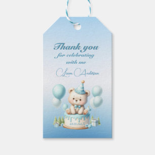 Etiqueta Para Presente Teddy Bear Balões Crianças Foto Aniversário