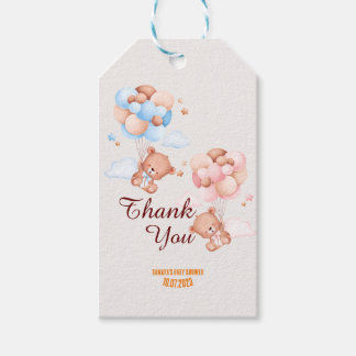 Etiqueta Para Presente Teddy Bear Obrigado Chá de fraldas