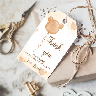 Etiqueta Para Presente Teddy Bear primeiro aniversario Obrigado