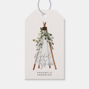 Etiqueta Para Presente Teepee, na moda de quintal de folhagem moderna