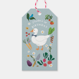 Etiqueta Para Presente Tema Azul do Jardim do Ganso de Um Bobo