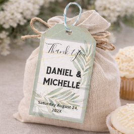 Etiqueta Para Presente Tema Botânico do Casamento Dourado Preto Arrancado