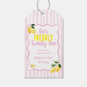 Etiqueta Para Presente Tema de Aniversário de 21 anos Freshly com Listras