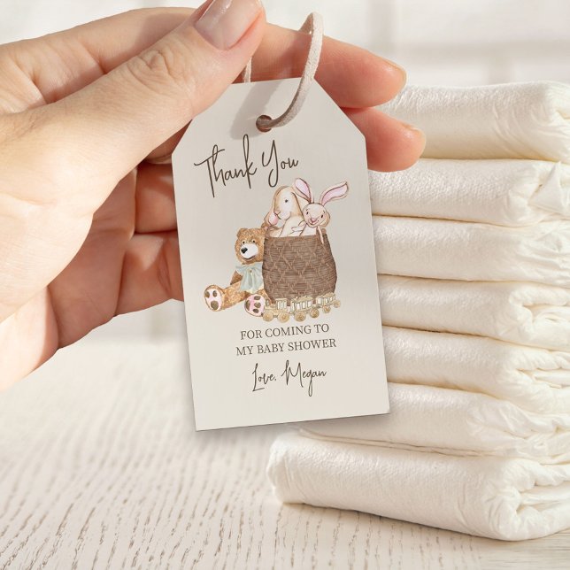 Etiqueta Para Presente Tema de Berçário Boho Baby Obrigado (Baby shower thank you tags from my Boho Baby Nursery collection)