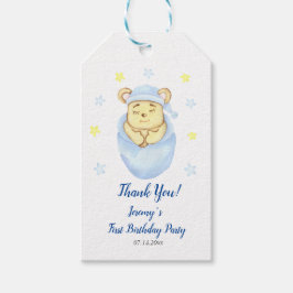 Etiqueta Para Presente Tema de Urso Fofo para Festa de Aniversário de Men