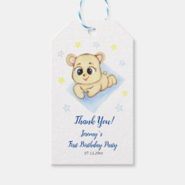 Etiqueta Para Presente Tema de Urso Fofo para Festa de Aniversário de Men