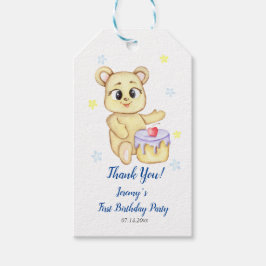 Etiqueta Para Presente Tema de Urso Fofo para Festa de Aniversário de Men
