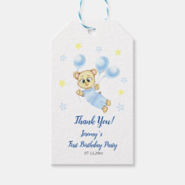 Etiqueta Para Presente Tema de Urso Fofo para Festa de Aniversário de Men