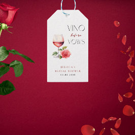 Etiqueta Para Presente Tema de Vinho Rosé Vino Before Vows para Chá de No