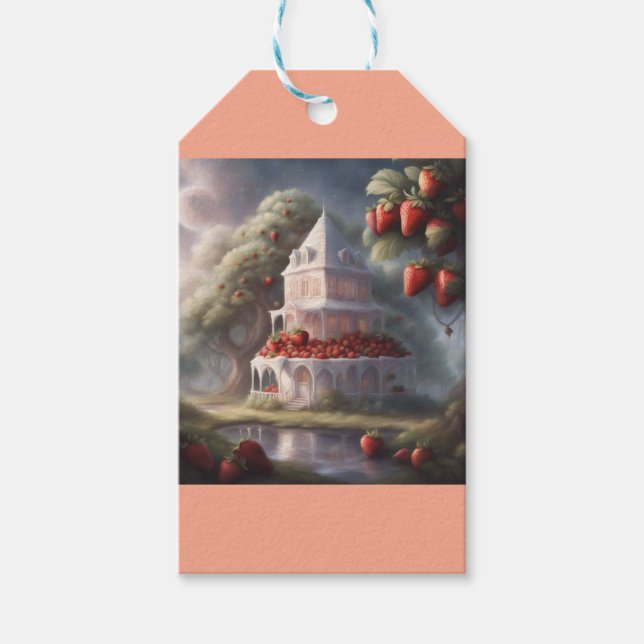 Etiqueta Para Presente Temático do bolo de morango (Frente)