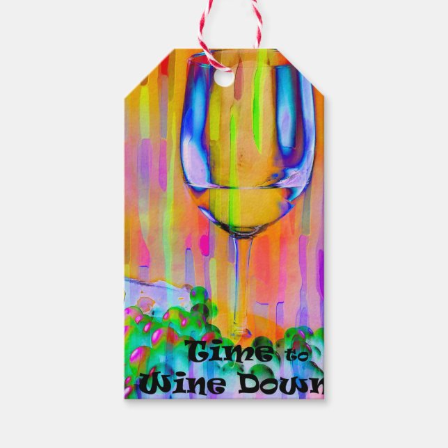 Etiqueta Para Presente Tempo para Vinhos para Baixo (Frente)