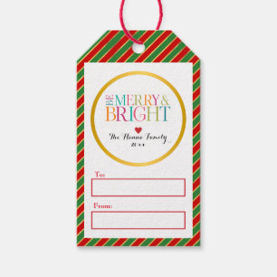 Etiqueta Para Presente Temporada de Natal Moderna Colorida Alegre e Brilh