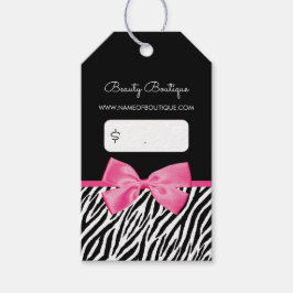 Etiqueta Para Presente Tendência Zebra Impressa Com Arco Rosa Chic Boutiq