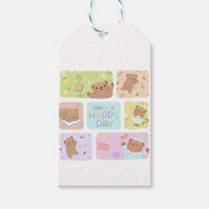 Etiqueta Para Presente Tenha Um Feliz Dia: Óculos De Urso De Teddy