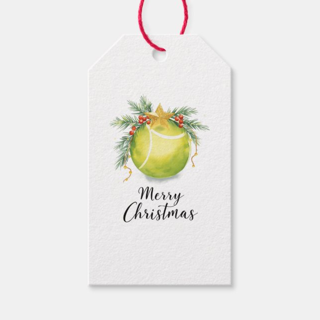 Etiqueta Para Presente Tennis Ball Christmas  (Frente)
