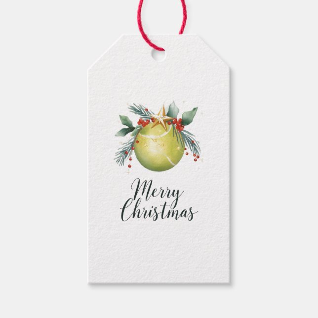 Etiqueta Para Presente Tennis Ball Christmas  (Frente)