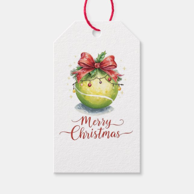 Etiqueta Para Presente Tennis Ball Christmas  (Frente)
