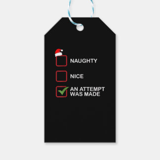 Etiqueta Para Presente Tentativa Divertida de Lista de Natal Malvada Boa