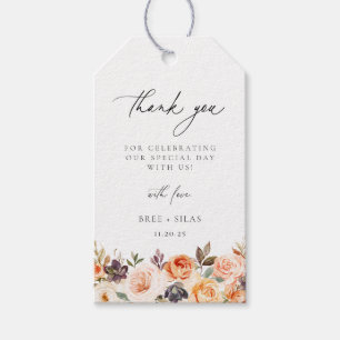 Etiqueta Para Presente Terne Autumn Floral Weding Obrigado