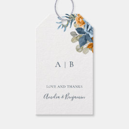 Etiqueta Para Presente Terracotta Azul Ferrugem Elegante Agradecimento Ca