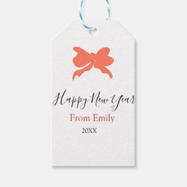 Etiqueta Para Presente Terracotta bow happy new year name year boho retro