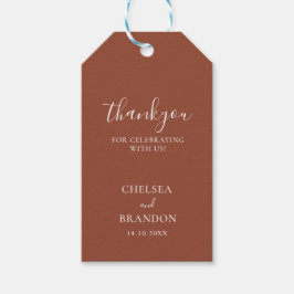 Etiqueta Para Presente Terracotta Burnt Orange Thank You Wedding Favor