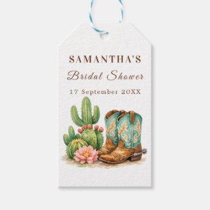 Etiqueta Para Presente Terracotta Cactus Arizona Cowgirl Chá de Noiva