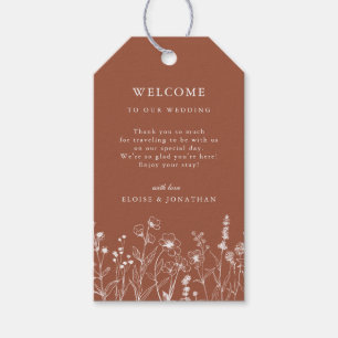 Etiqueta Para Presente Terracotta Rustic Floral Fall Wildflower Casamento