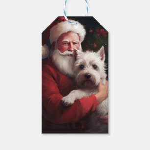 Etiqueta Para Presente Terrier Branco do West Highland São Nicolau Natal
