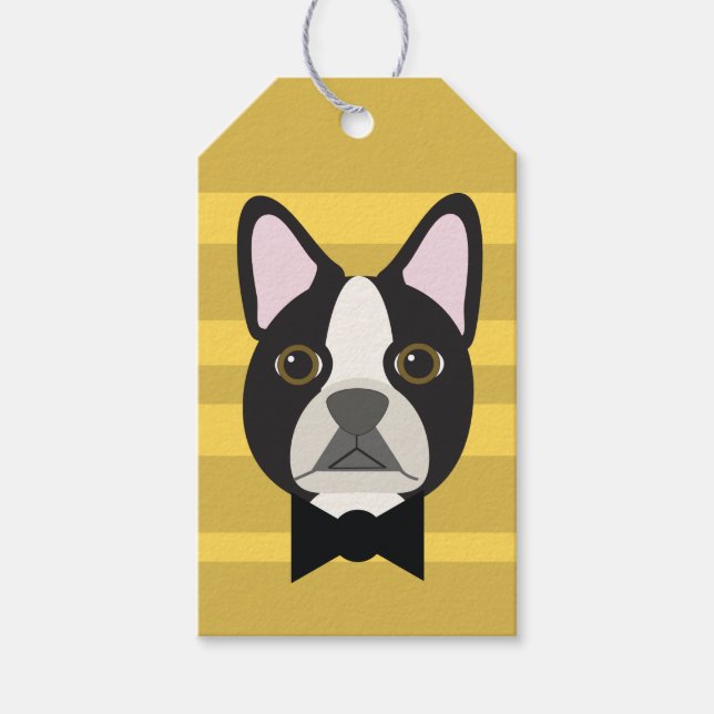 Etiqueta Para Presente Terrier de Boston (Frente)