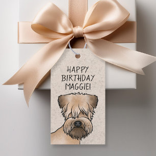 Etiqueta Para Presente Térrier Wheaten de Capa Macia na Cor Bege