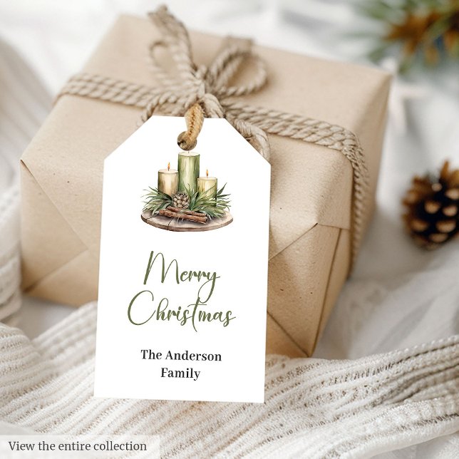 Etiqueta Para Presente Terroso Neutro Aquarela Mínimo Rústico Feriado  (Earthy Neutral Watercolor Minimal Rustic Holiday Gift Tag)